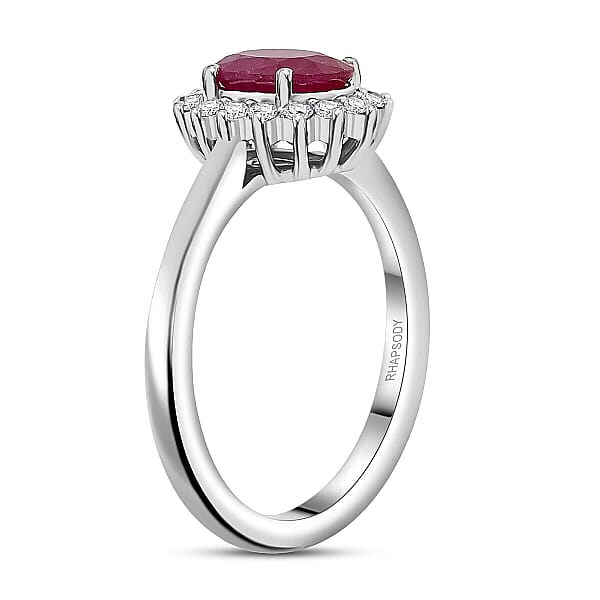 Certified & Appraised Rhapsody AAAA Montepuez Ruby Diamond Ring In 950 Platinum 1.75 Ctw