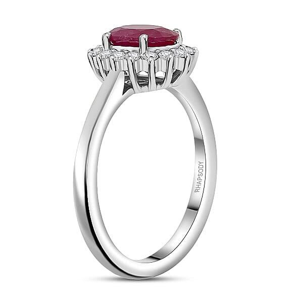 Certified & Appraised Rhapsody AAAA Montepuez Ruby Diamond Ring In 950 Platinum 1.75 Ctw