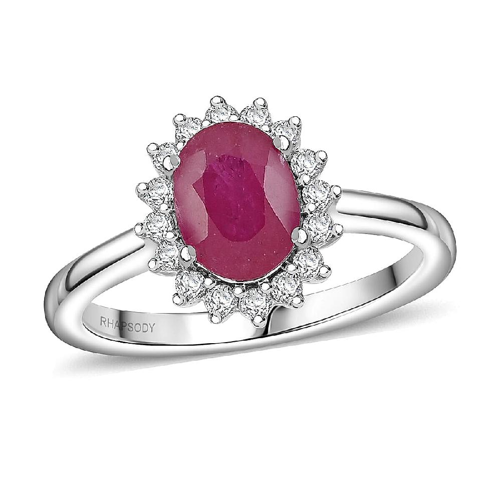 Certified & Appraised Rhapsody AAAA Montepuez Ruby Diamond Ring in 950 Platinum 1.75 ctw