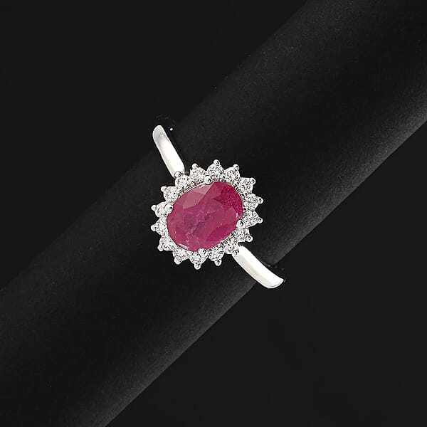 Certified & Appraised Rhapsody AAAA Montepuez Ruby Diamond Ring In 950 Platinum 1.75 Ctw
