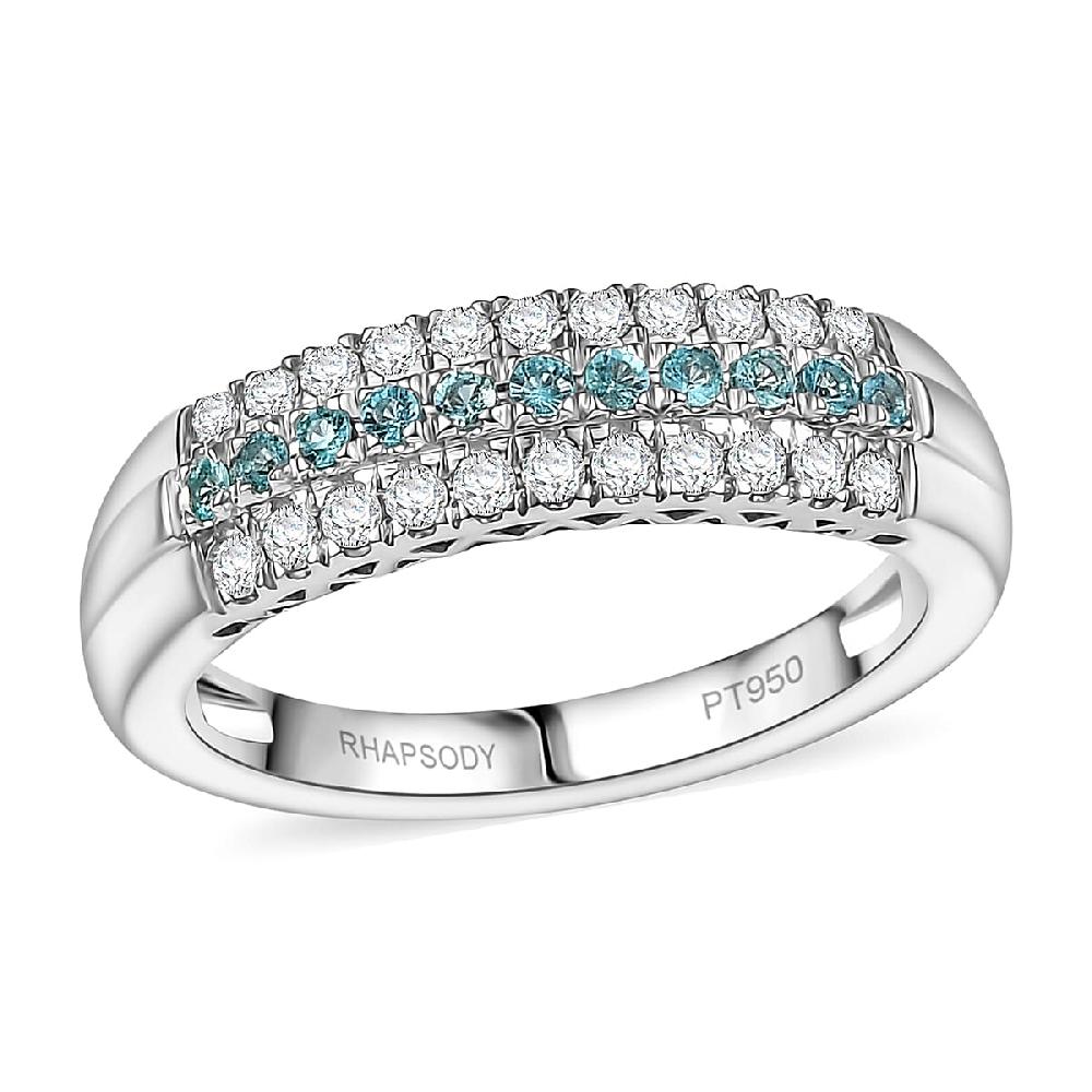 Certified & Appraised Rhapsody AAAA Paraiba Tourmaline and E-F VS2 Diamond 0.60 ctw Ring in 950 Platinum 6.80 Grams