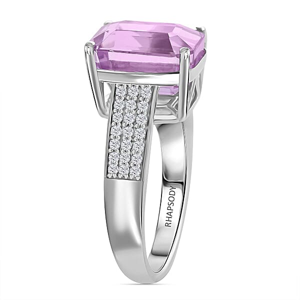 Certified & Appraised Rhapsody AAAA Patroke Kunzite And Diamond E-F VS Ring In 950 Platinum 8.20 Grams 6.75 Ctw