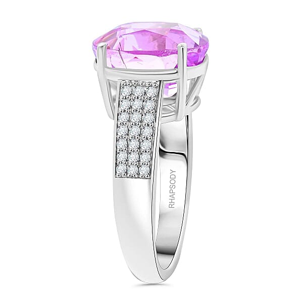 Certified & Appraised Rhapsody AAAA Patroke Kunzite And E-F VS Diamond 7.00 Ctw Ring In 950 Platinum 8.25 Grams