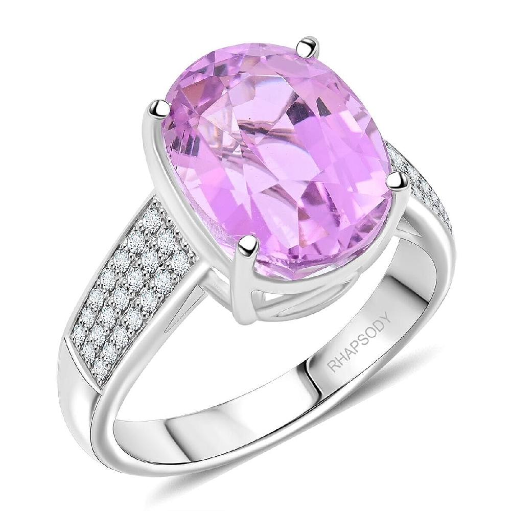 Certified & Appraised Rhapsody AAAA Patroke Kunzite and E-F VS Diamond 7.00 ctw Ring in 950 Platinum 8.25 Grams