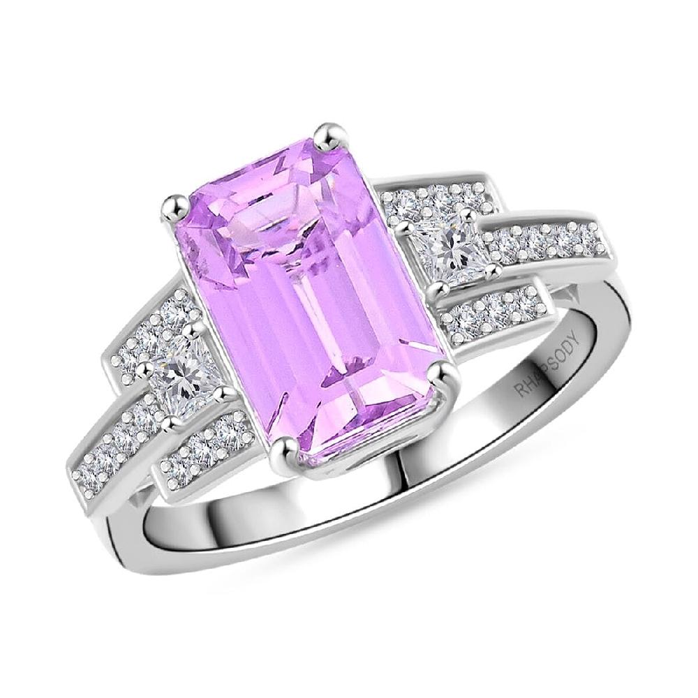 Certified & Appraised Rhapsody AAAA Patroke Kunzite and E-F VS Diamond 6.00 ctw Ring in 950 Platinum 7.85 Grams