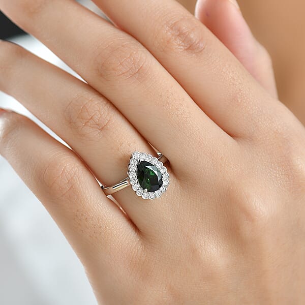 Certified & Appraised Rhapsody AAAA Pirineu Lagoon Tourmaline And E-F VS Diamond 1.50 Ctw Ring In 950 Platinum 6.22 Grams