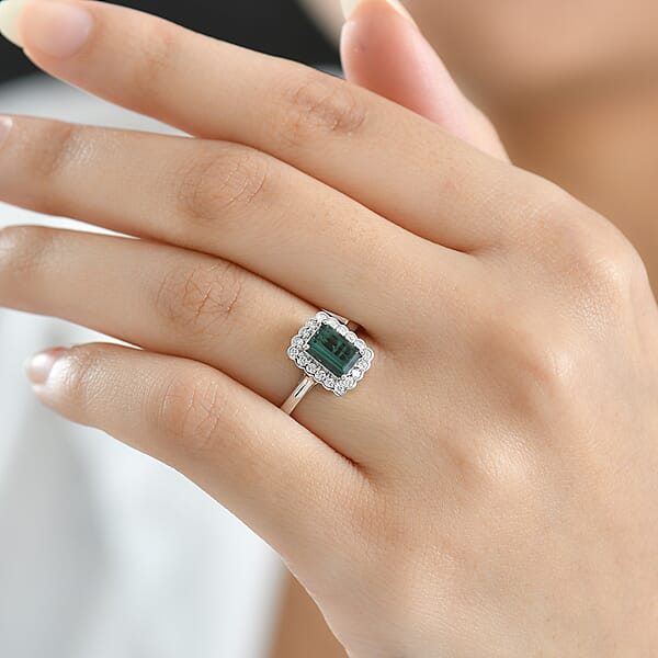 Certified & Appraised Rhapsody AAAA Pirineu Lagoon Tourmaline And E-F VS Diamond 1.50 Ctw Ring In 950 Platinum 5.75 Grams