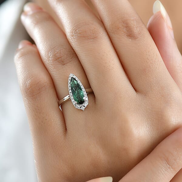 Certified & Appraised Rhapsody AAAA Pirineu Lagoon Tourmaline And E-F VS Diamond 1.51 Ctw Ring In 950 Platinum 6.36 Grams