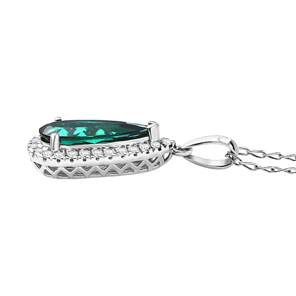 Certified & Appraised Rhapsody AAAA Pirineu Lagoon Tourmaline And Diamond E-F VS 2.00 Ctw Pendant Necklace In 950 Platinum 20 Inches