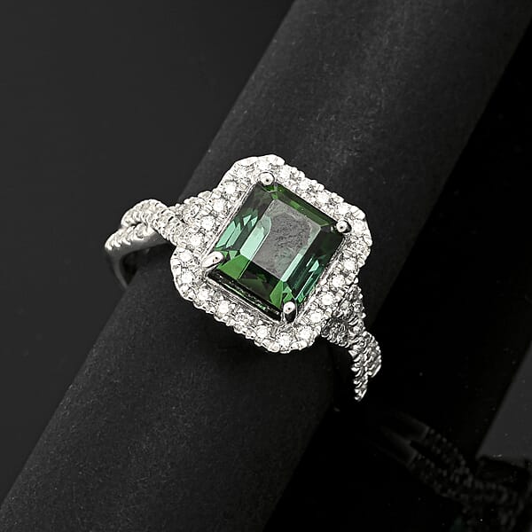 Certified & Appraised Rhapsody AAAA Pirineu Lagoon Tourmaline And E-F VS Diamond 3.50 Ctw Ring In 950 Platinum 7.90 Grams