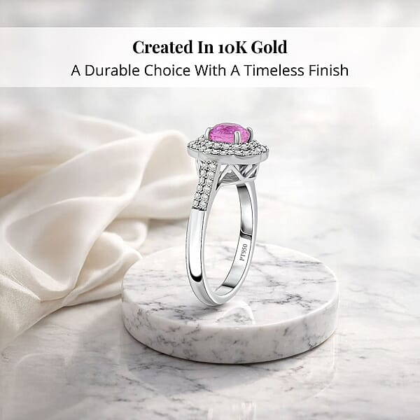 Certified & Appraised Rhapsody AAAA Sakalava Sparkle Madagascar Pink Sapphire And F-E VS Diamond 1.75 Ctw Ring In 950 Platinum 7 Grams