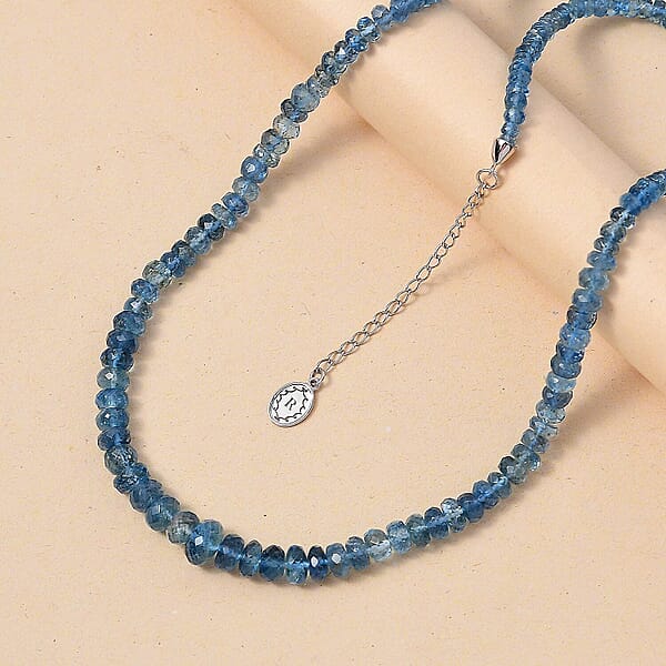 Certified & Appraised Rhapsody AAAA Santa Maria Aquamarine 73.20 Ctw Beaded Graduated Necklace In 950 Platinum 18-20 Inches