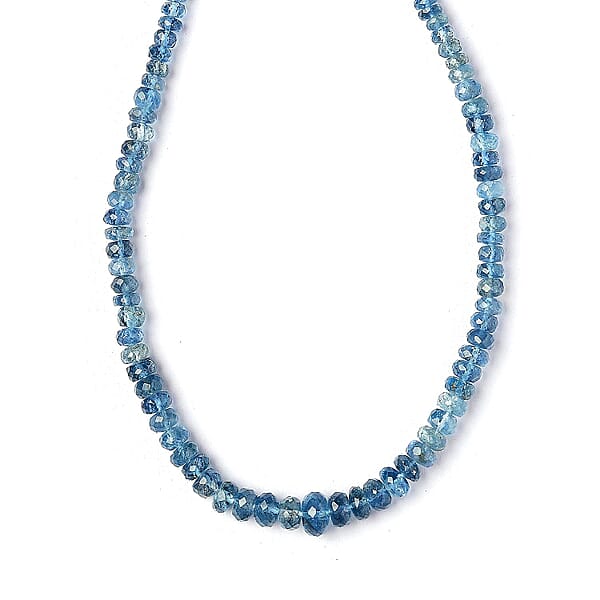Certified & Appraised Rhapsody AAAA Santa Maria Aquamarine 73.20 Ctw Beaded Graduated Necklace In 950 Platinum 18-20 Inches