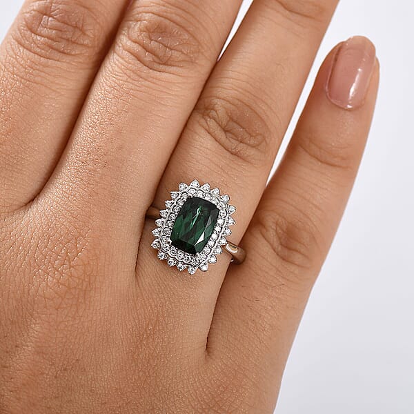 Certified & Appraised Rhapsody AAAA Santa Rosa Tourmaline And E-F VS Diamond 2.93 Ctw Ring In 950 Platinum 7.40 Grams