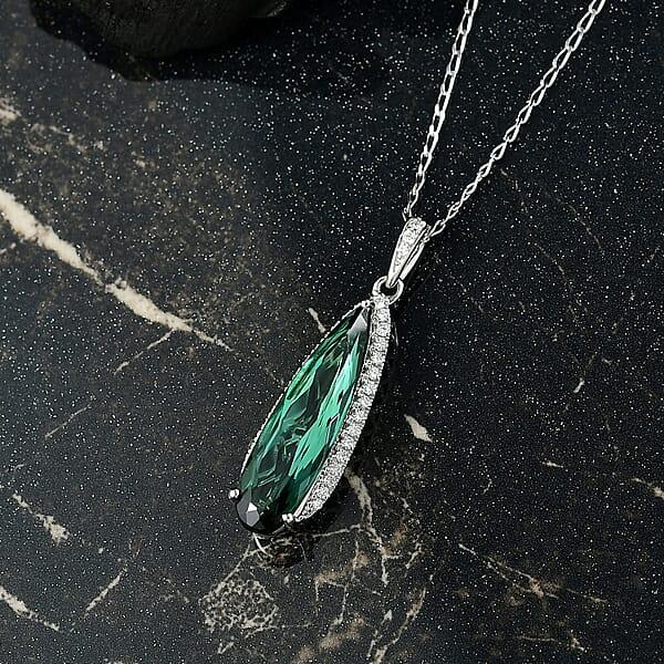 Certified & Appraised Rhapsody AAAA Santa Rosa Tourmaline And E-F VS Diamond 4.78 Ctw Pendant Necklace In 950 Platinum 20 Inches