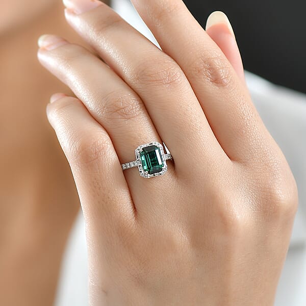 Certified & Appraised Rhapsody AAAA Santa Rosa Tourmaline And E-F VS Diamond 2.99 Ctw Ring In 950 Platinum 5.90 Grams