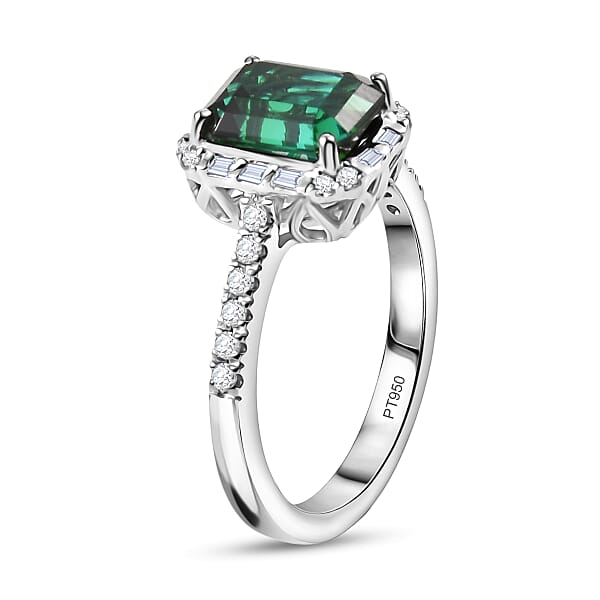 Certified & Appraised Rhapsody AAAA Santa Rosa Tourmaline And E-F VS Diamond 2.99 Ctw Ring In 950 Platinum 5.90 Grams