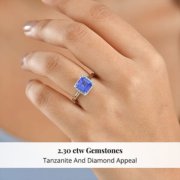 Certified & Appraised Rhapsody AAAA Tanzanite And Diamond E-F VS 2.30 Ctw Ring In 950 Platinum 6 Grams