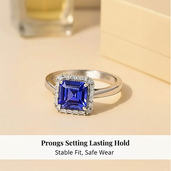 Certified & Appraised Rhapsody AAAA Tanzanite And Diamond E-F VS 2.30 Ctw Ring In 950 Platinum 6 Grams
