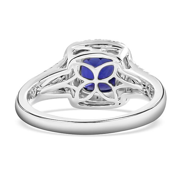 Certified & Appraised Rhapsody AAAA Tanzanite And E-F VS Diamond 2.10 Ctw Ring In 950 Platinum 6.60 Grams