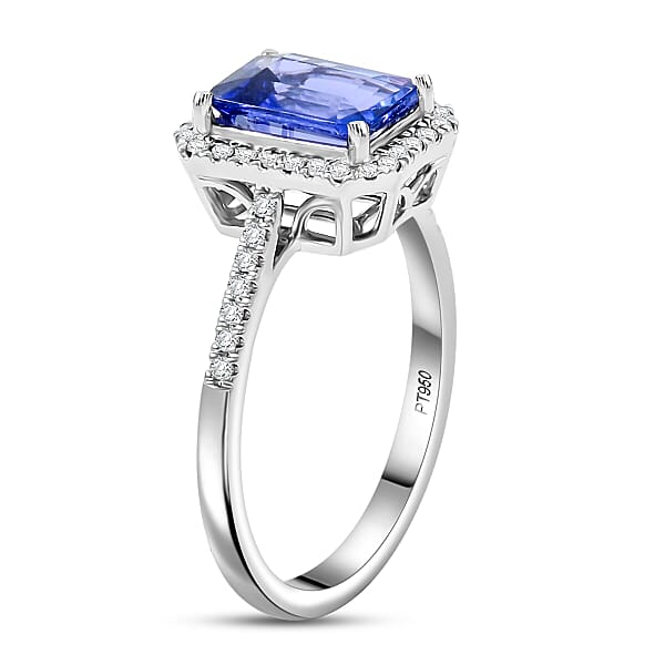 Certified & Appraised Rhapsody AAAA Tanzanite And E-F VS Diamond 3.00 Ctw Ring In 950 Platinum 5.7 Grams