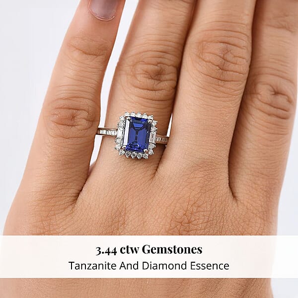 Certified & Appraised Rhapsody AAAA Tanzanite And E-F VS Diamond 3.44 Ctw Ring In 950 Platinum 6 Grams