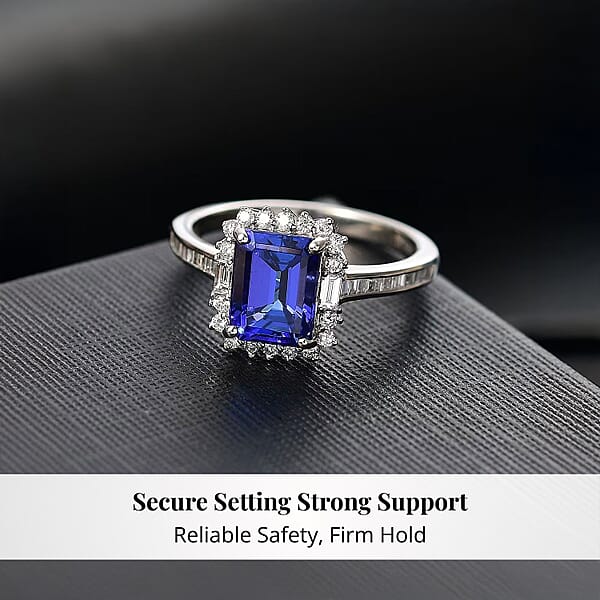 Certified & Appraised Rhapsody AAAA Tanzanite And E-F VS Diamond 3.44 Ctw Ring In 950 Platinum 6 Grams