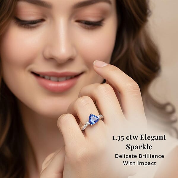 Certified & Appraised Rhapsody AAAA Tanzanite And E-F VS Diamond 1.35 Ctw Ring In 950 Platinum 5 Grams