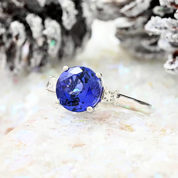 Certified & Appraised Rhapsody AAAA Tanzanite And E-F VS Diamond 2.00 Ctw Ring In 950 Platinum 4.70 Grams