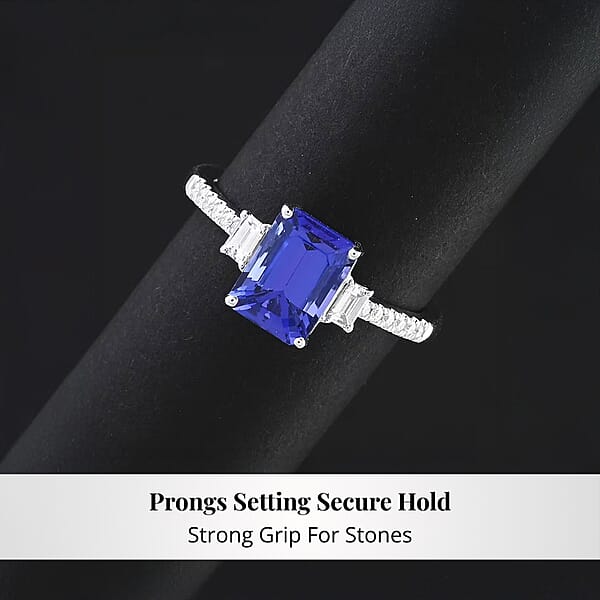 Certified & Appraised Rhapsody AAAA Tanzanite And E-F VS Diamond 2.05 Ctw Ring In 950 Platinum 5.15 Grams