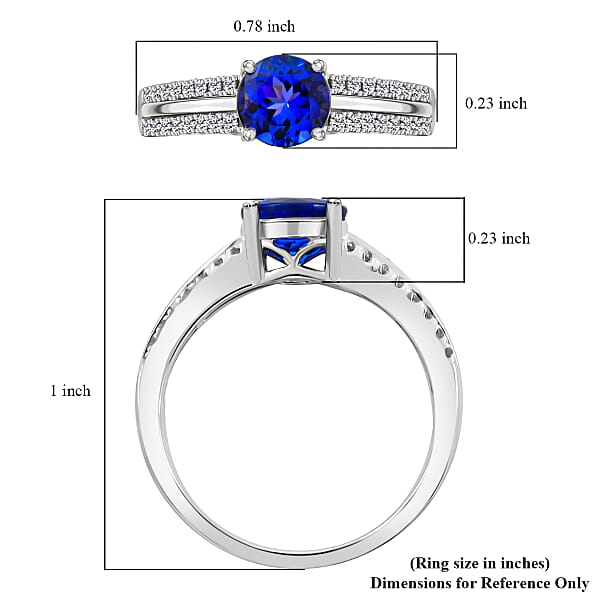 Certified & Appraised Rhapsody AAAA Tanzanite And E-F VS Diamond 1.80 Ctw Ring In 950 Platinum 5.70 Grams