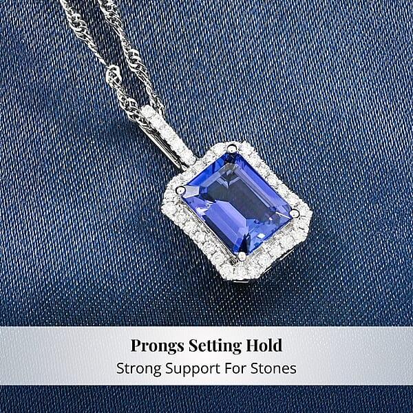 Certified & Appraised Rhapsody AAAA Tanzanite And E-F VS Diamond 2.90 Ctw Pendant Necklace (18 Inches) In 950 Platinum