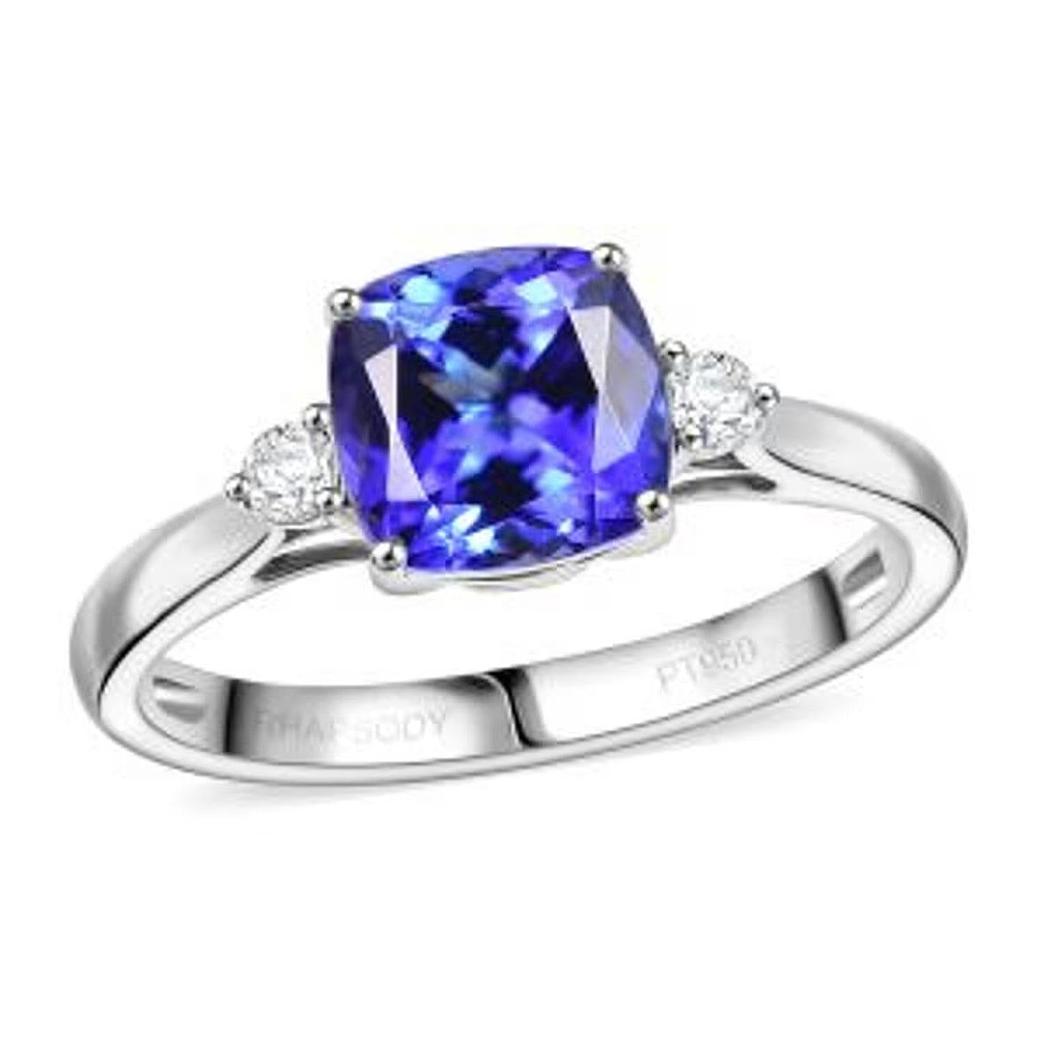 Certified & Appraised Rhapsody AAAA Tanzanite and E-F VS Diamond 2.69 ctw Ring in 950 Platinum 4.58 Grams (Del. in 10-15 Days)
