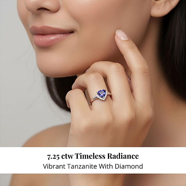 Certified & Appraised Rhapsody AAAA Tanzanite And E-F VS Diamond 2.75 Ctw Ring In 950 Platinum 7.25 Grams (Del. In 10-15 Days)