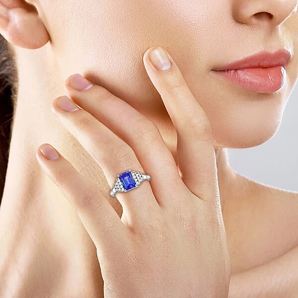 Certified & Appraised Rhapsody AAAA Tanzanite And E-F VS Diamond 2.00 Ctw Ring In 950 Platinum 6.50 Grams
