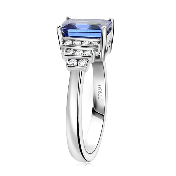 Certified & Appraised Rhapsody AAAA Tanzanite And E-F VS Diamond 2.00 Ctw Ring In 950 Platinum 6.50 Grams