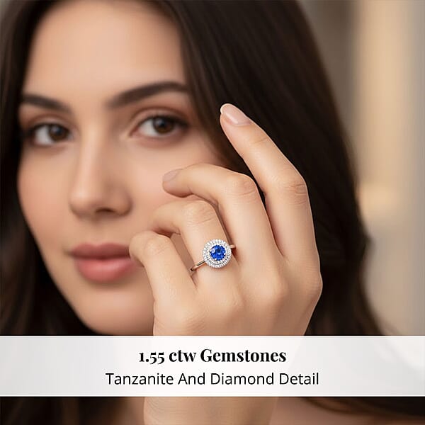 Certified & Appraised Rhapsody AAAA Tanzanite And E-F VS Diamond 1.55 Ctw Ring In 950 Platinum 7.10 Grams