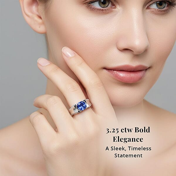 Certified & Appraised Rhapsody AAAA Tanzanite And E-F VS Diamond 3.25 Ctw Ring In 950 Platinum 11.90 Grams