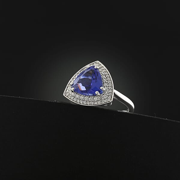 Certified & Appraised Rhapsody AAAA Tanzanite And E-F VS Diamond 3.50 Ctw Ring In 950 Platinum 6.80 Grams