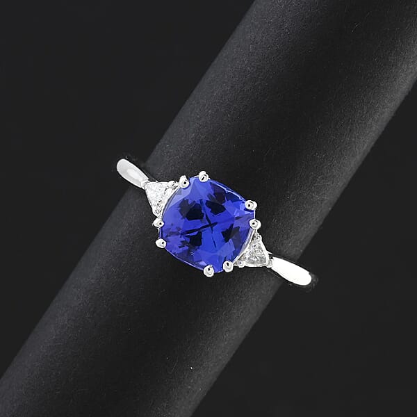 Certified & Appraised Rhapsody AAAA Tanzanite And E-F VS Diamond 2.60 Ctw Ring In 950 Platinum 5.60 Grams