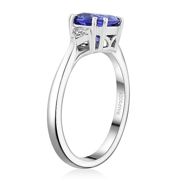 Certified & Appraised Rhapsody AAAA Tanzanite And E-F VS Diamond 2.60 Ctw Ring In 950 Platinum 5.60 Grams