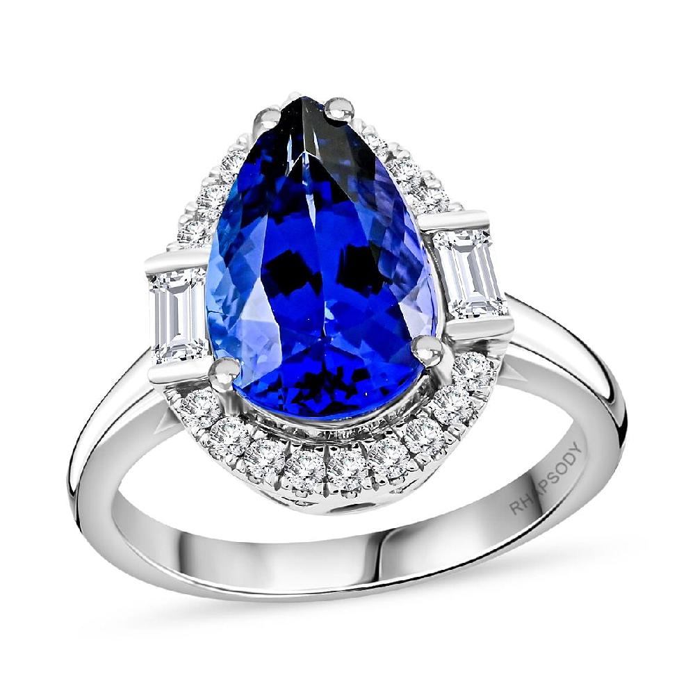 Certified & Appraised Rhapsody AAAA Tanzanite and E-F VS Diamond 4.80 ctw Ring in 950 Platinum 8.35 Grams