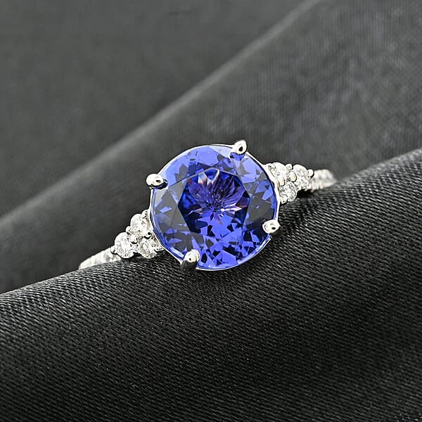 Certified & Appraised Rhapsody AAAA Tanzanite And E-F VS Diamond 2.80 Ctw Ring In 950 Platinum 4 Grams