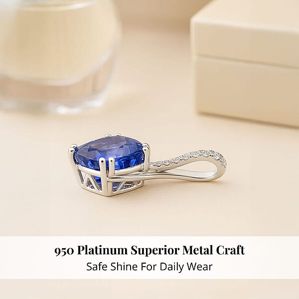 Certified & Appraised Rhapsody AAAA Tanzanite And E-F VS Diamond 2.80 Ctw Pendant Necklace 18 Inches 4.51 Grams