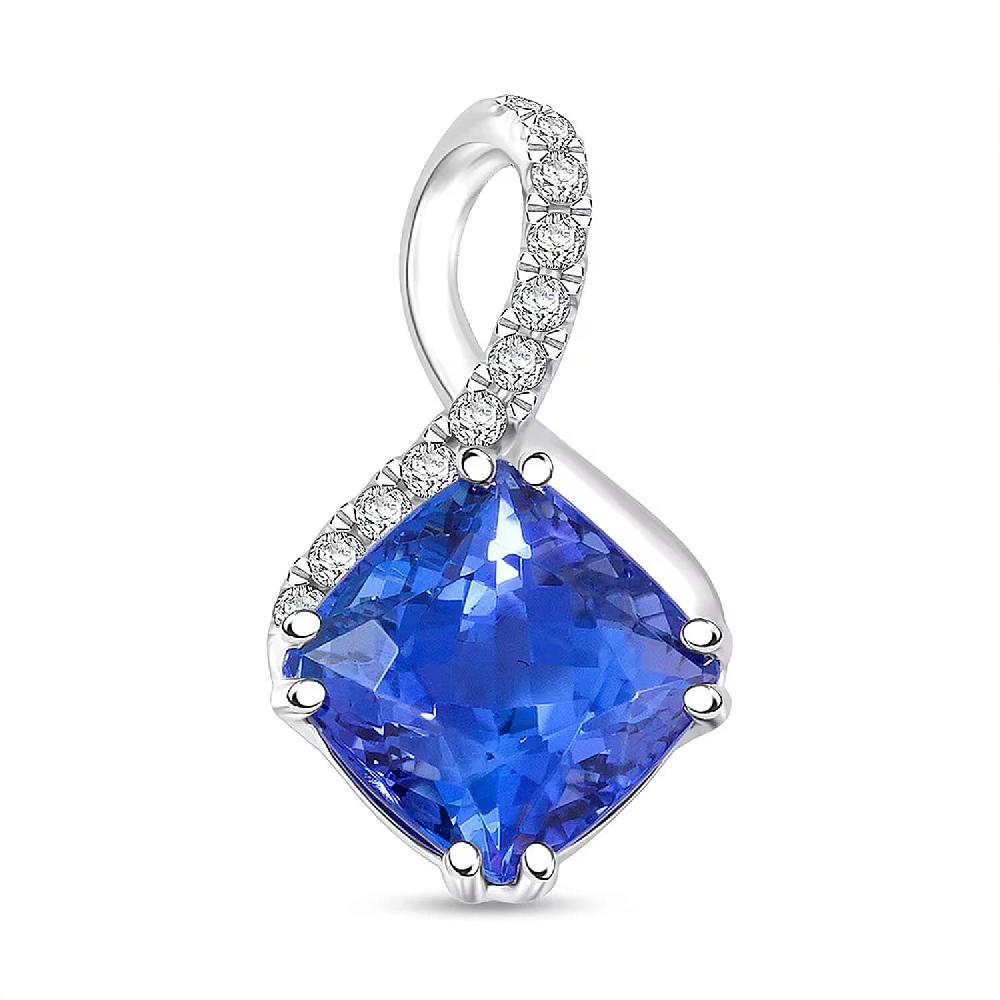 Certified & Appraised Rhapsody AAAA Tanzanite and E-F VS Diamond 2.80 ctw Pendant Necklace 18 Inches 4.51 Grams