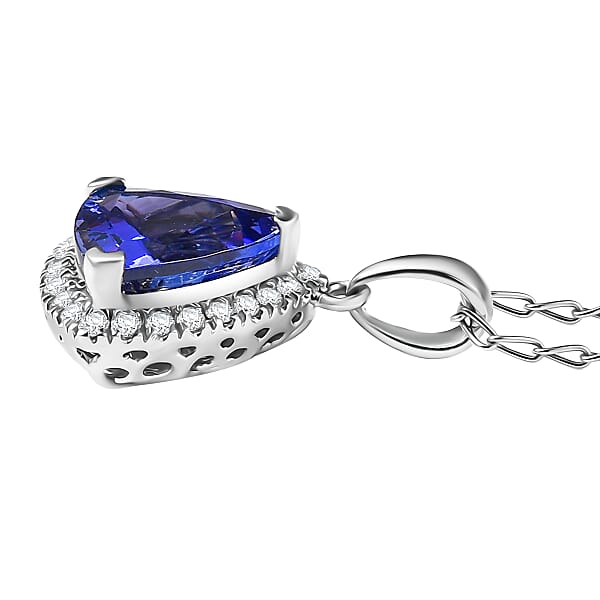Certified & Appraised Rhapsody AAAA Tanzanite And E-F VS Diamond 3.18 Ctw Pendant Necklace In 950 Platinum 20 Inches (Del. In 10-15 Days)