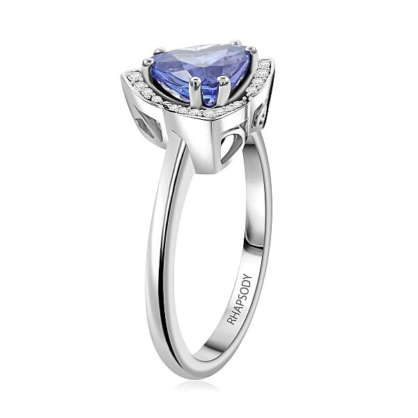 Certified & Appraised Rhapsody AAAA Tanzanite And E-F VS Diamond 1.50 Ctw Ring In 950 Platinum 5.85 Grams