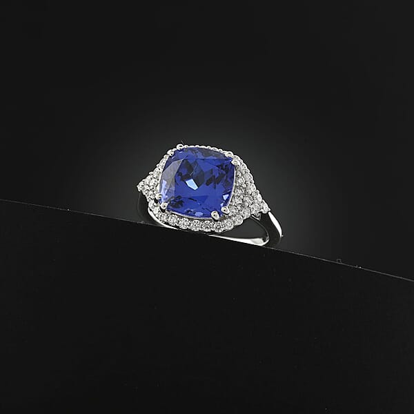 Certified & Appraised Rhapsody AAAA Tanzanite And E-F VS Diamond 6.00 Ctw Ring In 950 Platinum 8.15 Grams