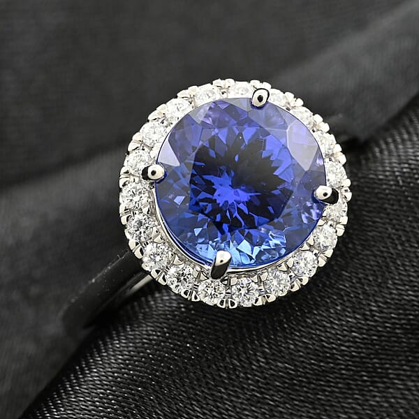 Certified & Appraised Rhapsody AAAA Tanzanite And E-F VS Diamond 3.00 Ctw Ring In 950 Platinum 6.20 Grams
