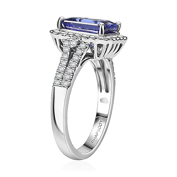 Certified & Appraised Rhapsody AAAA Tanzanite And E-F VS Diamond 3.00 Ctw Ring In 950 Platinum